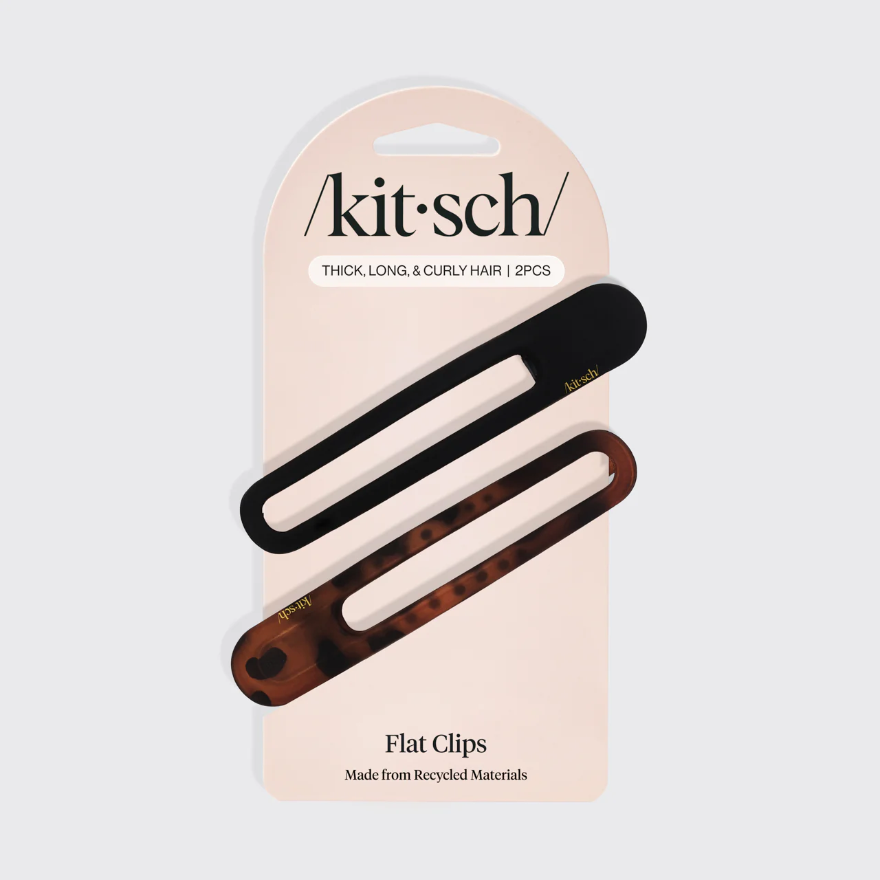 Black & Tort Curved Flat Lay Claw Clips 2pc Set - Image 5