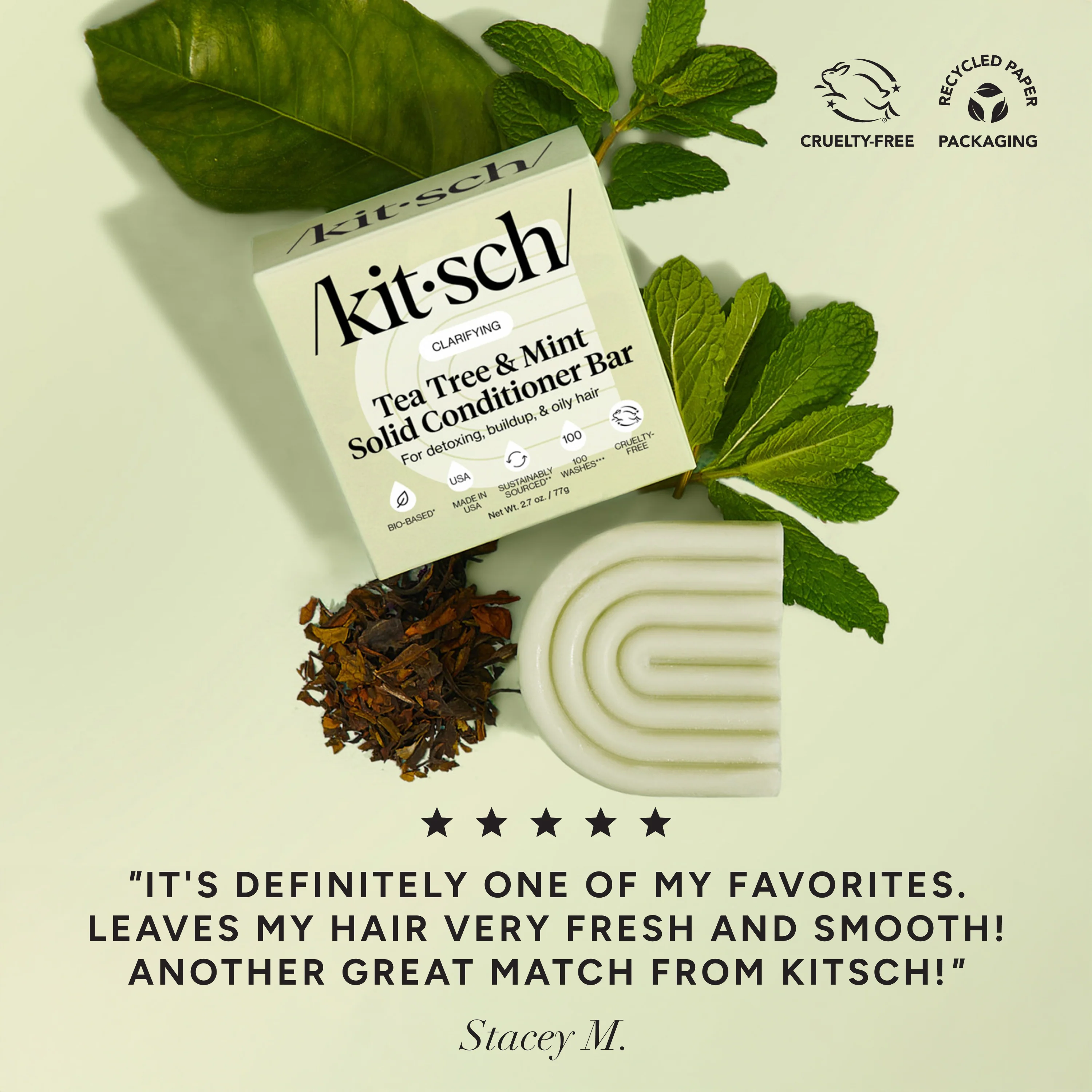 Tea Tree & Mint Clarifying Shampoo & Conditioner Bar Combo - Image 4